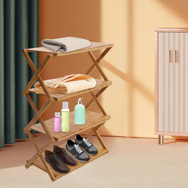 Alissone Assembly-free Solid Wood Storage Rack (26.8'' H x 19.7'' W x 9.8'' D)