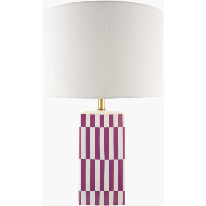 Lampe de table Evert, Rouge, Rouge, Lin