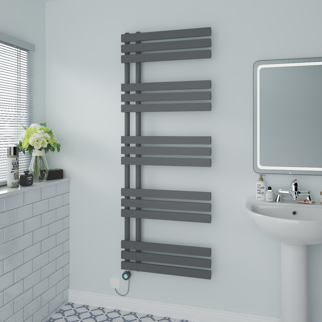 Prefilled Thermostatic WiFi Electric Heated Towel Rail D-shape Ladder Warmer