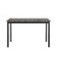 Table de salle à manger de style moderne avec plateau en faux marbre avec structure en métal robuste pour les pièces - construction, installation facile, capacité de poids de 100 lb, coin repas noir décoratif et poids maximal,