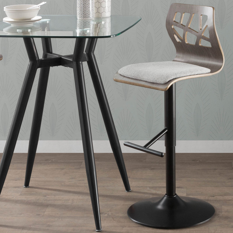 Tabouret de bar pivotant à hauteur réglable Avakate, Gris clair / noir