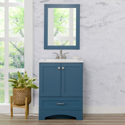 Meuble-lavabo sur pied simple avec plateau Emlyn 24,5 po