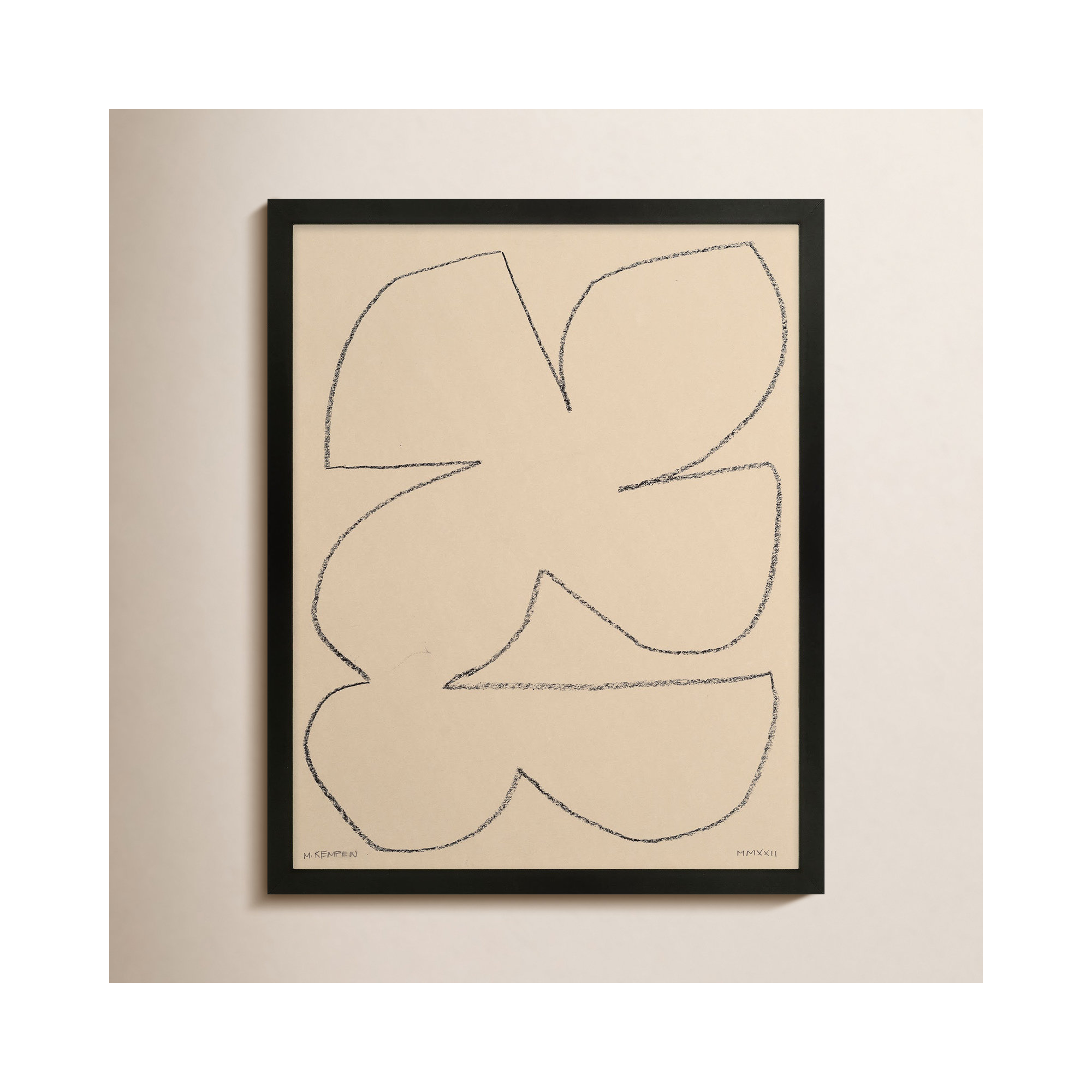 Outlines 4 by Michael Kempen, 40" W x 50" H, Black Framed