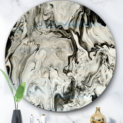 " White, Gray And White Hand Painted Marble Acrylic VIII "