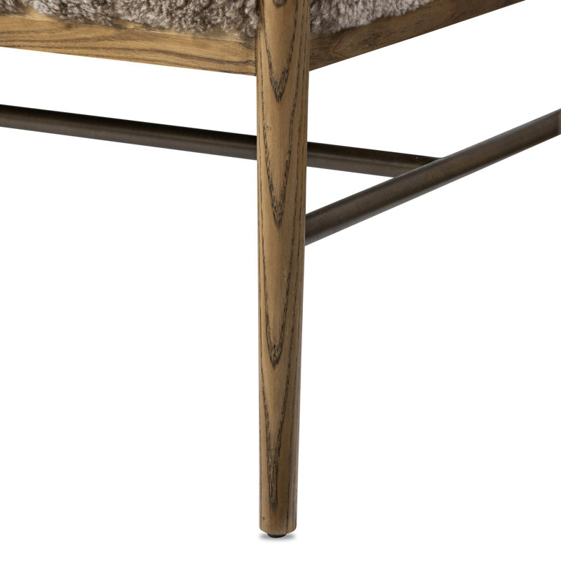 Demi Accent Bench, Taupe Shearling