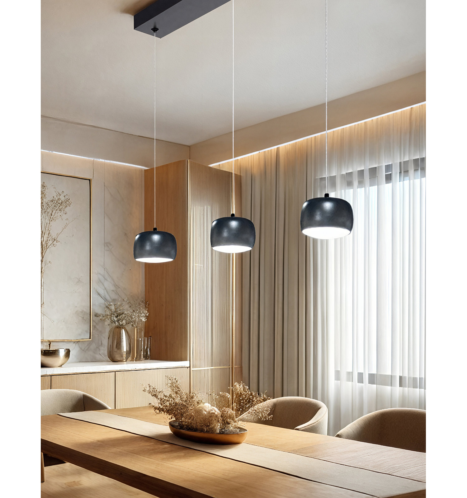 Kerlin 3-Light Integrated LED Pendant