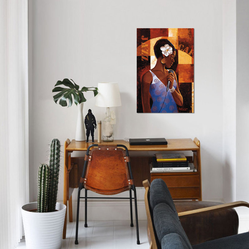 «Jazz Cafe», impression sur toile, H 12 po x l 8 po x P 0,75 po, Pas de tapis, Toile tendue