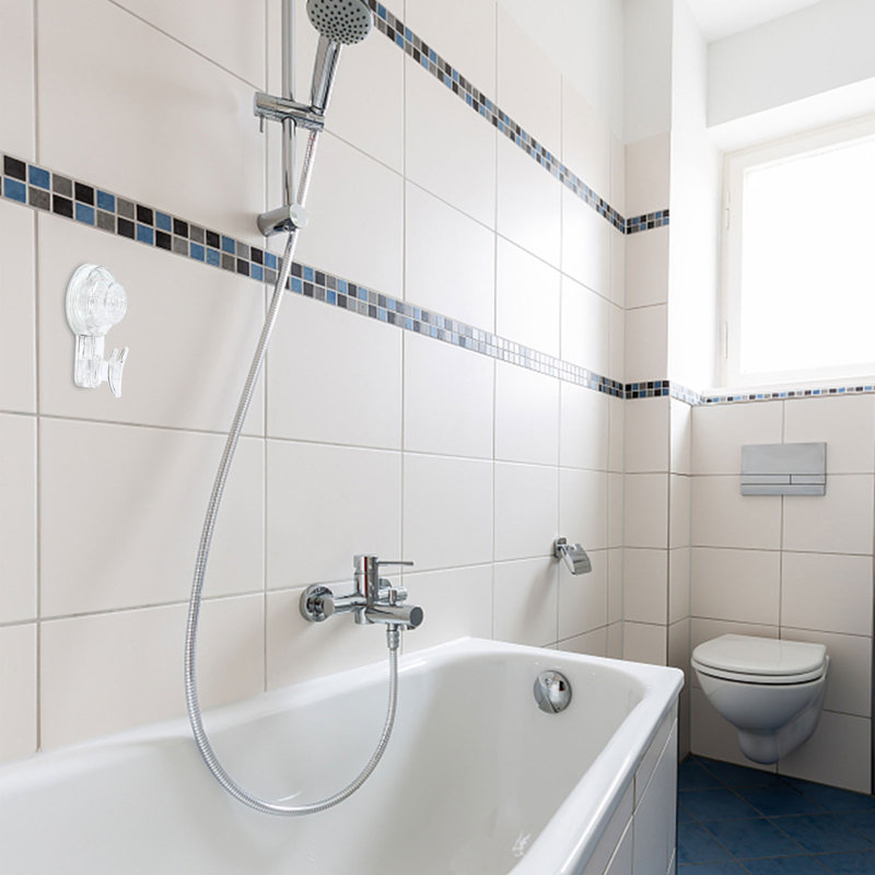 Crochet à ventouse pour salle de bain, Clair