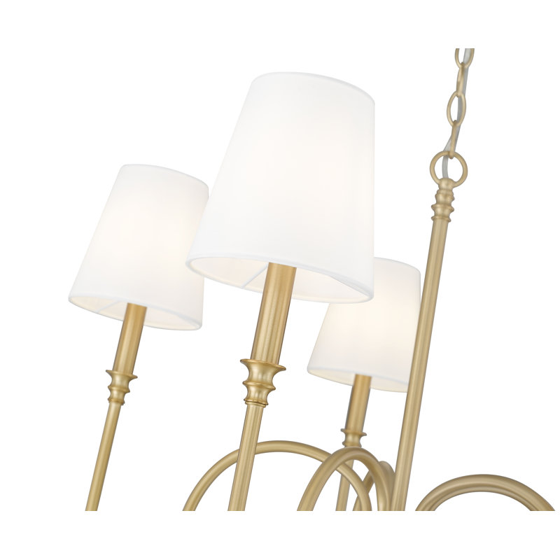 Parham Rubbed Brass 5 Light Chandelier, Rubbed Brass