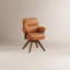 Fauteuil de bureau pivotant Avenor de 66 cm de large en similicuir avec base en bois massif-941834792