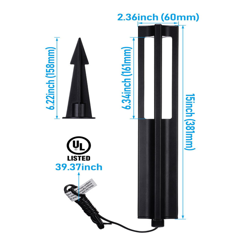 Black Aluminum LED Pathway Lights with Warm White Glow, 10-Pack