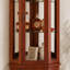 Vitrine de coin avec lumières, tablettes réglables en verre trempé, dos en miroir, vitrine (ampoule E26 non incluse)-133255444-133255446