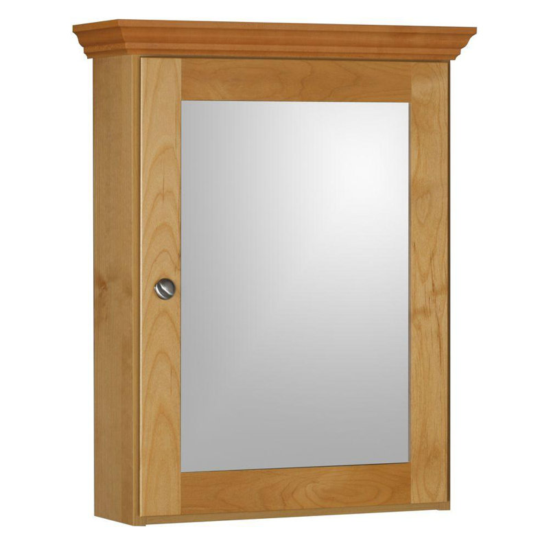 Armoire à pharmacie à fixation murale Simplicity, H 27 po x l 19 po x P 6,5 po, Aulne naturel, Droite