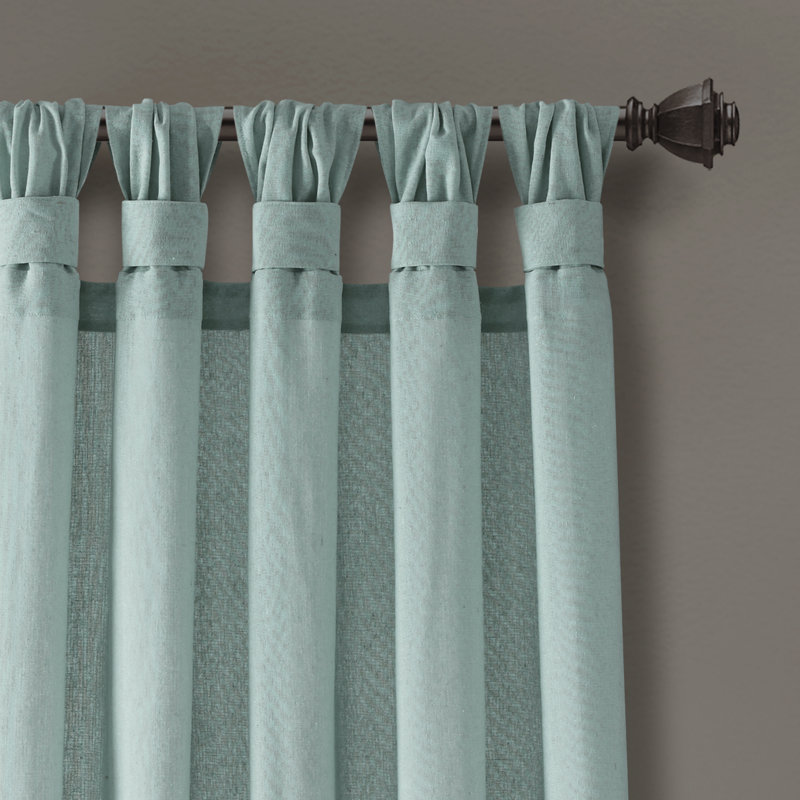 Paire de rideaux en toile de jute, Bleu, L 45 po x L 84 po