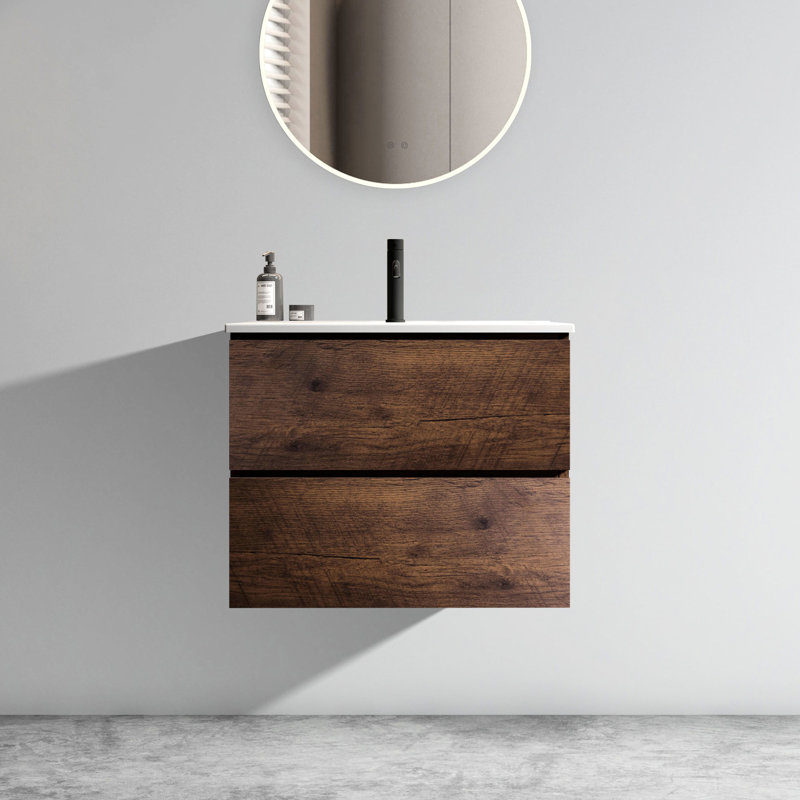 Meuble-lavabo 24 po Modern, Noyer