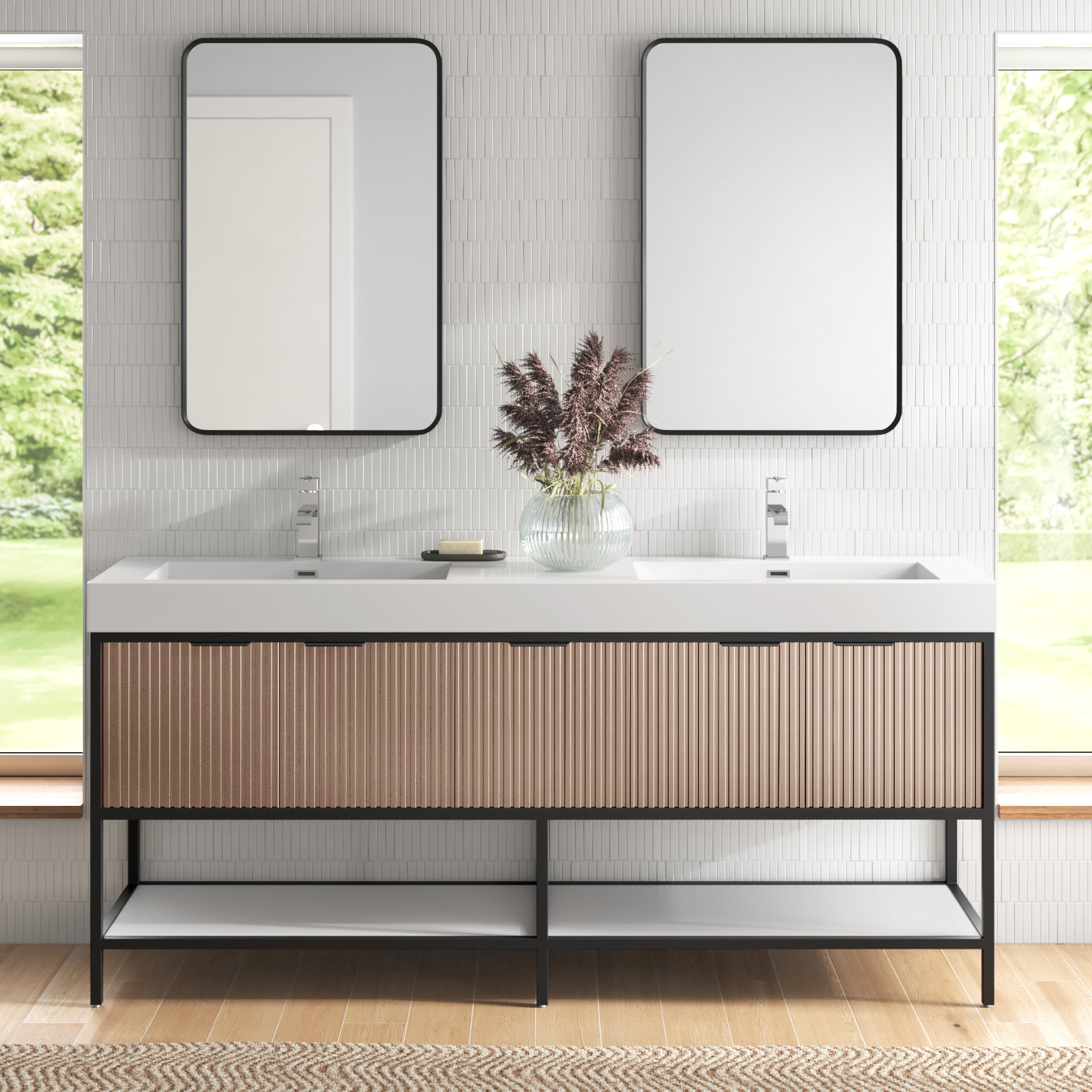 Lucy 72 Double Bathroom Vanity Set with Vessel Sinks - White  Beautiful  bathroom furniture for every home - Wyndham Collection