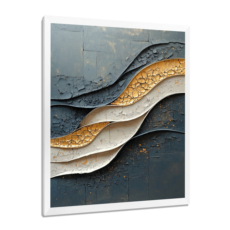 Sobieski - art mural abstrait, H 20 po x l 12 po, Reproduction encadrée d'une seule photo, Blanc