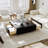 Blosse Floating TV Stand with 39.37'' Square Coffee Table Set, Fully Assembled-124521491-101250174