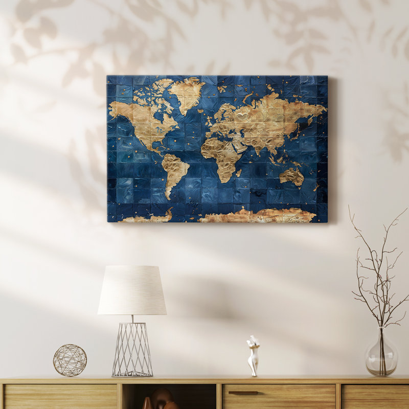 CARTE III - Toile tendue avec châssis Premium - Prêt à accrocher, H 8 po x l 12 po