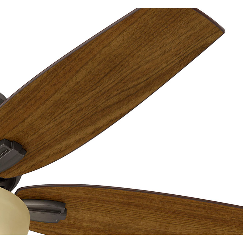 Hunter 52 inch Newsome Low Profile Ceiling Fan with LED Light Kit and Pull Chain, Premier Bronze