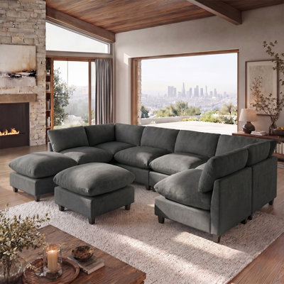 8-Seater Oversized Modular Sectional Sofa
