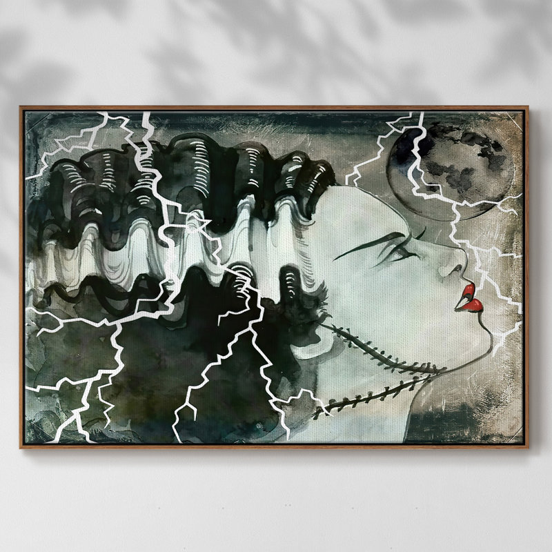 Scream Queens I, reproduction d'art sur toile, H 27 po x l 41 po x P 2 po, Noyer