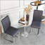 Chaises de salle à manger modernes en similicuir à haut dossier avec pieds en métal chromé en forme de C pour le confort et le style dans n'importe quelle pièce-48280408-48280411