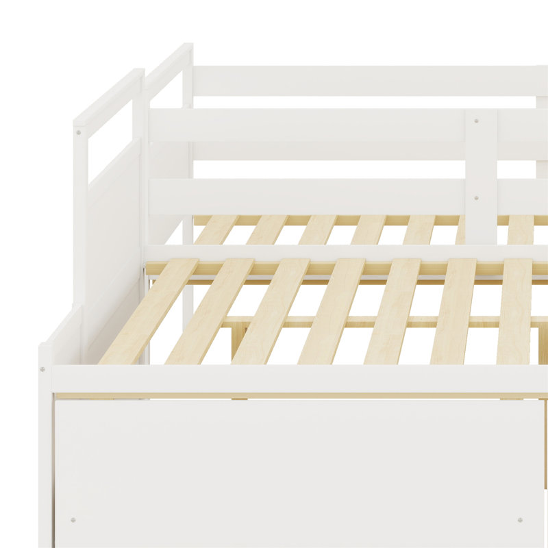 Lit superposé avec tiroirs de rangement, Blanc