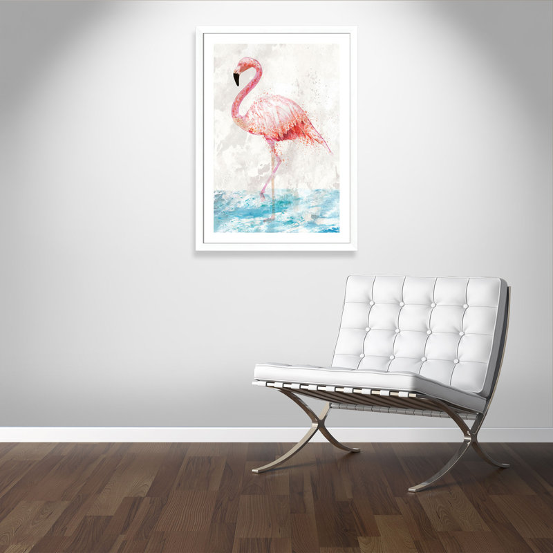 Beanca «Flamingo Splash», impression encadrée