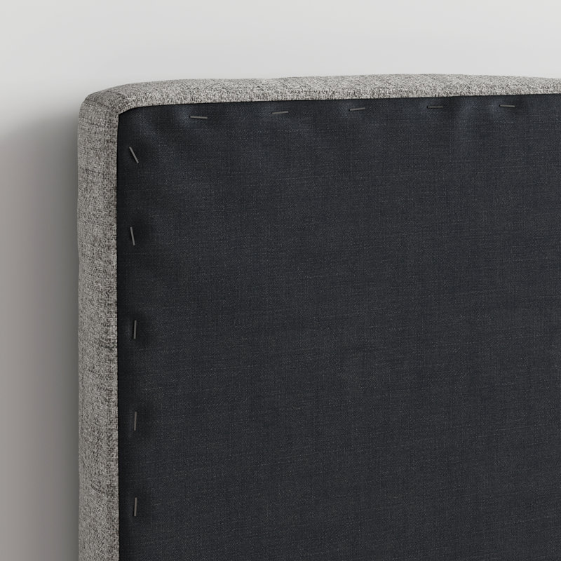 Gray Upholstered King Wall Mount Headboard with Leather Straps