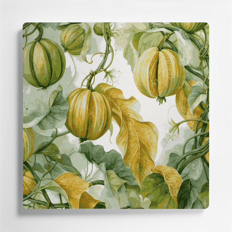 Légumes, art mural vert Luffa Luffa, H 12 po x l 12 po