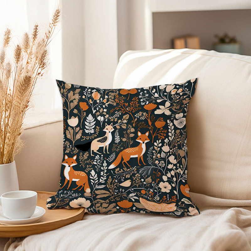 Animal Print Pillow Cover, 18"H x 18"W