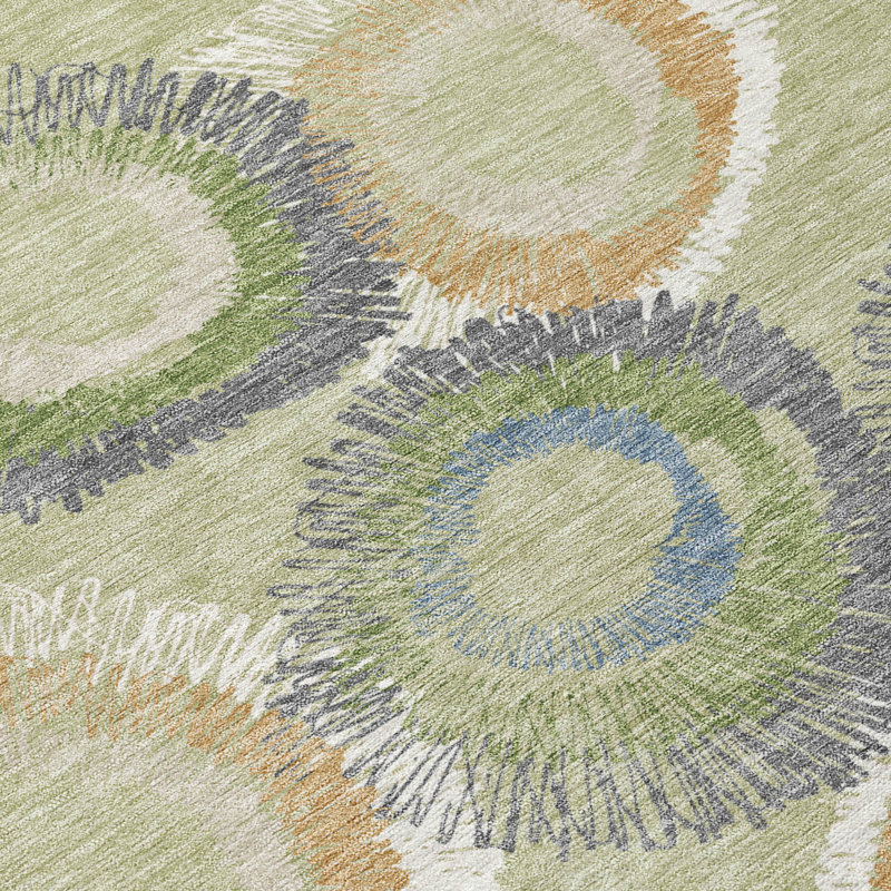 Machine Washable Indoor/Outdoor Corbin ACN2278 Geometric Rug, Rectangle 10' x 14'
