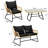 Bayou Breeze 4PCS Patio Rattan Sofa Set Black Loveseat Set Outdoor Bistro Set-812223863