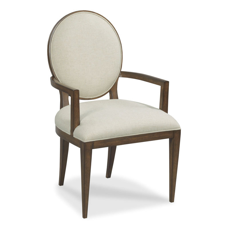 Ovale Linen King Louis Back Arm Chair Woodbridge Furniture