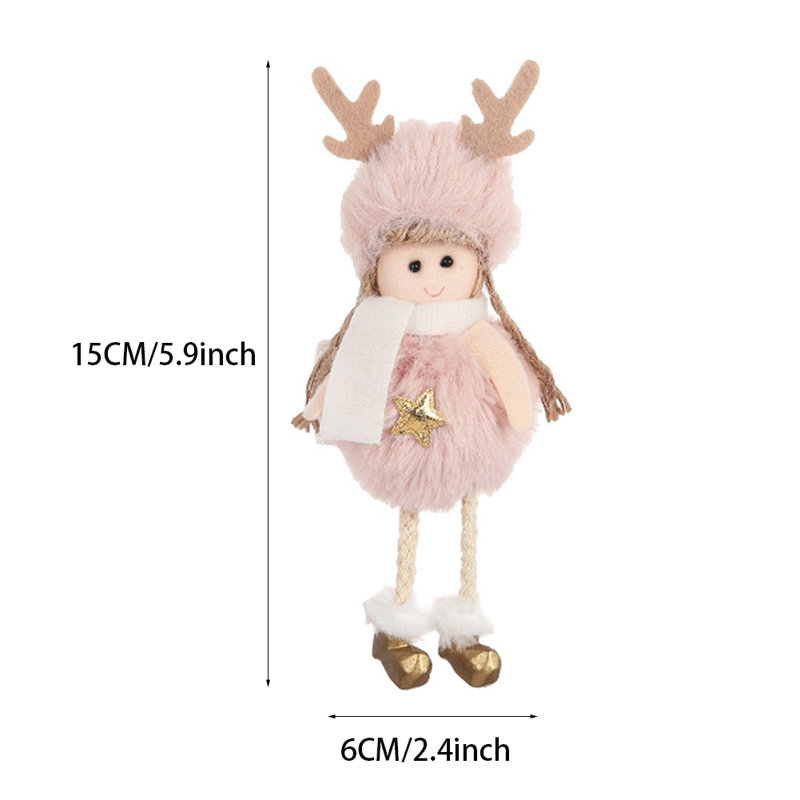 15cm Fabric People Hanging Figurine Ornament, Pink