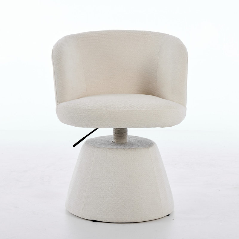 Tabouret de bar pivotant à 360 ° à hauteur réglable, chaise de salle à manger ronde rembourrée en chenille moderne, fauteuil de meuble-lavabo ergonomique pour chambre à coucher, îlot de cuisine et pub, paquet simple