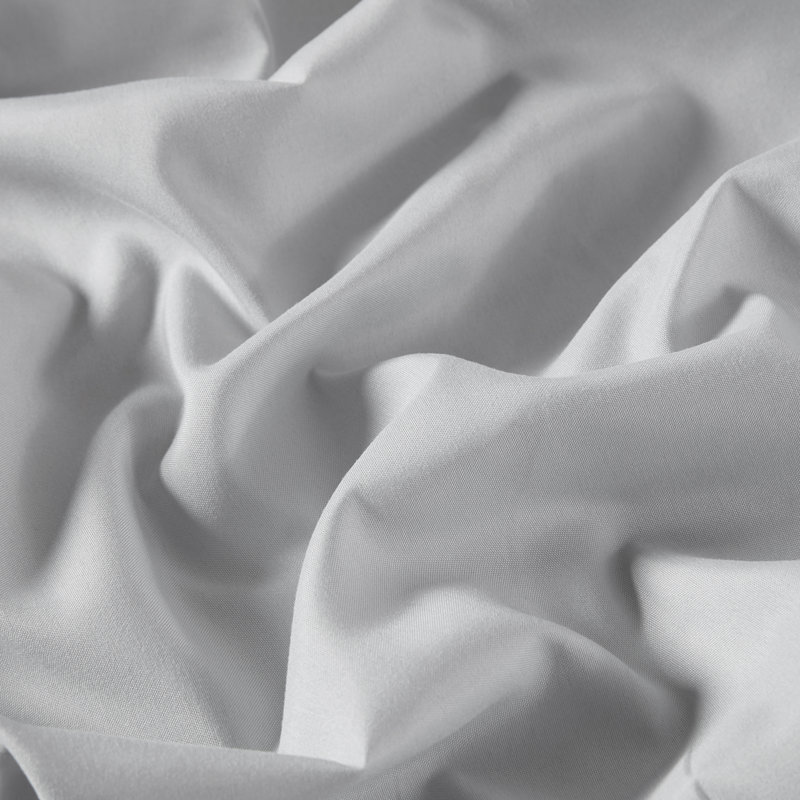 Microfiber Percale Sheet Set, King Sheet Set + Fitted Sheet + 2 Pillowcases, Light Grey