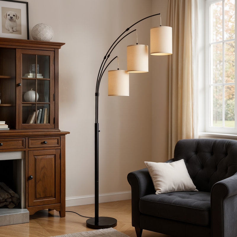 Lampe sur pied à arc 3 lumières 80 "80