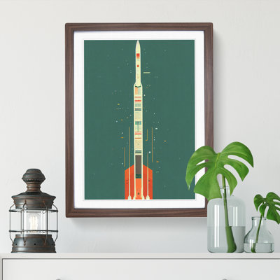 Artistic Spaceship Rocket No.1 - Single Picture Frame Print