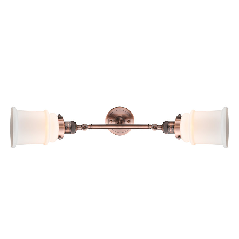 Galaviz 2 - Light Dimmable Vanity Light, Antique Copper, Matte White Cased, No Bulb Included