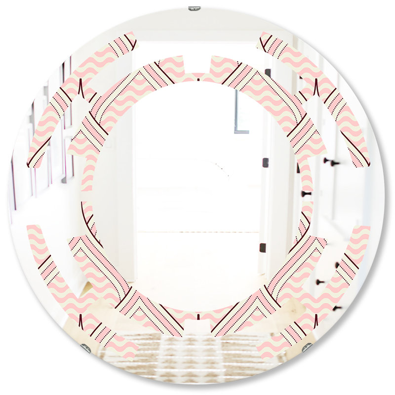 Ornement avec éléments décoratifs Miroir mural moderne et contemporain sans cadre, H 31,5 po x l po