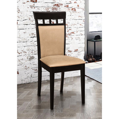 Chaises de salle à manger rembourrées de 2 en cappuccino riche et brun clair, avec dossier rembourré moelleux pour un cadre rembourré brun clair, confort
