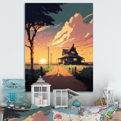 Coucher de soleil sur la ferme dans le pays II