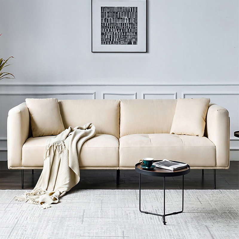 Causeuse-coussin modulaire 100% polyester crème