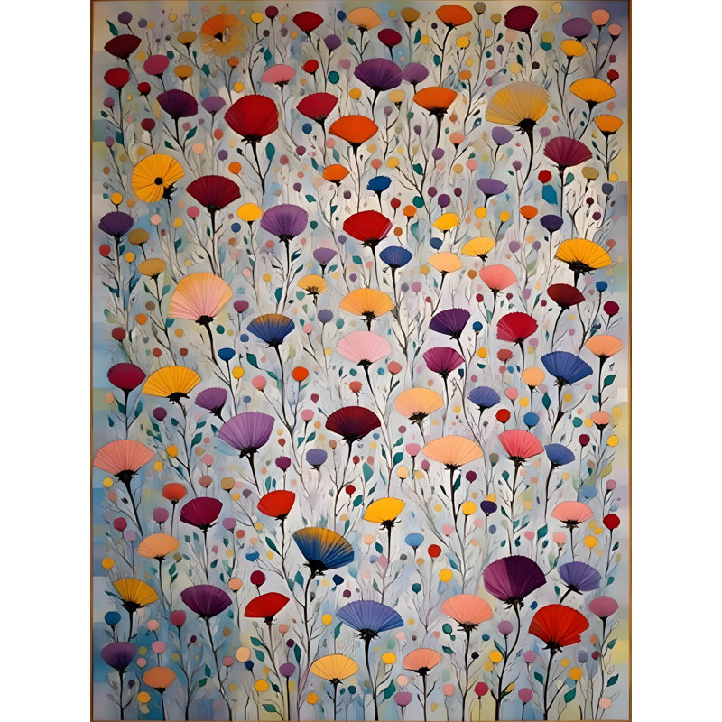 Blossom Breeze - Danse florale fantaisiste sur toile, H 16 po x l 12 po