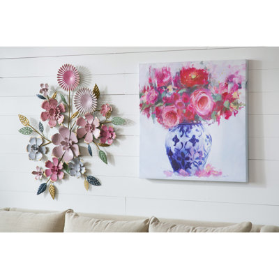 Décoration murale fleur en métal