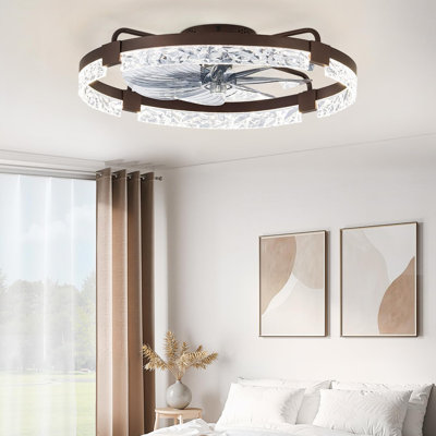 Ventilateurs de plafond à profil bas de 24 pouces avec lumières et télécommande