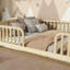 Lit simple en bois de pin massif avec garde-corps NurtureNest-130594157-130594154