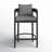 Elza Outdoor Patio Barstool in Aluminum and Gray Cushions-66603313